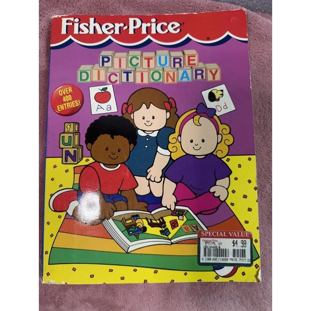 Fisher Price Little People Kindergarten Workbooks, dictionary--Lot Of 5 NEW